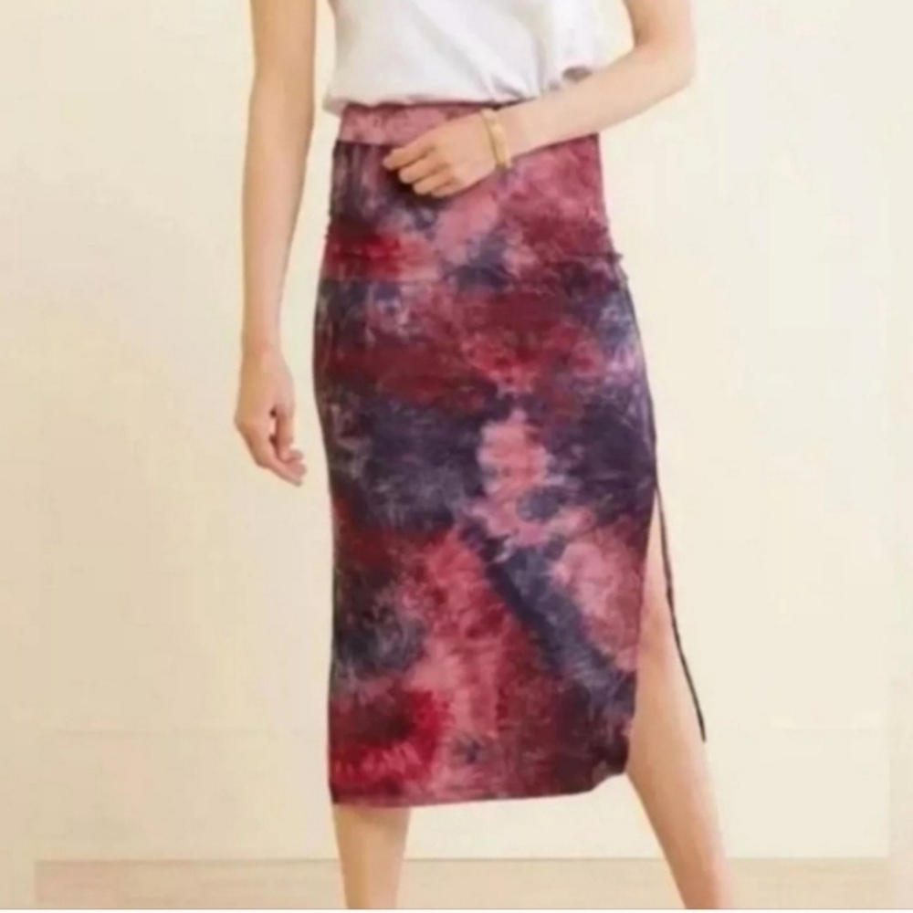 Sundry tie dye jersey boho beach hippie midi skirt